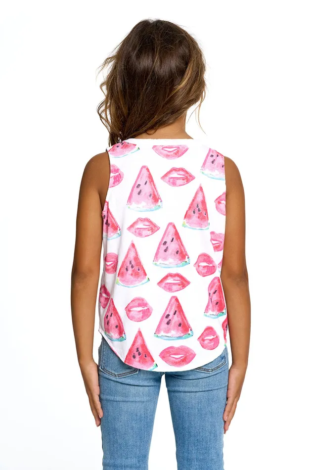 Tops Chaser Brand Girls Watermelon Lips Tops Chaser Brand Girls Watermelon Lips