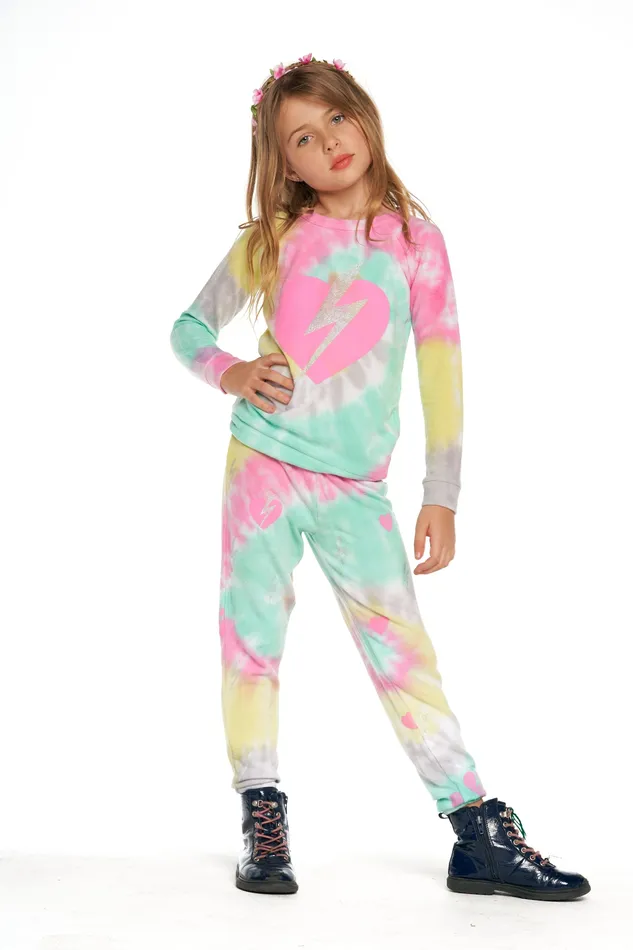 Tops Tie Dye Bolt Heart 8211 Chaser Brand Girls