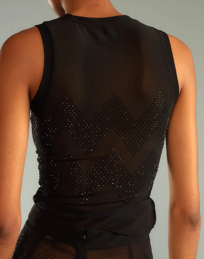 Tops Women Cynthia Rowley Amelia Crystal Mesh Top