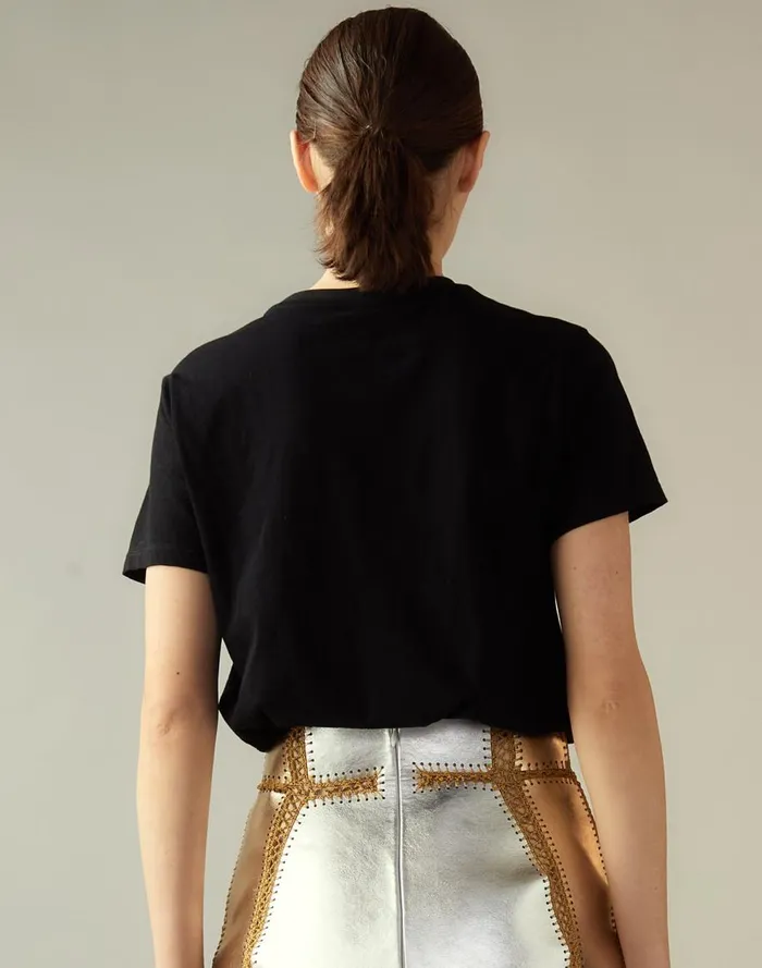 Tops Women Cynthia Rowley Metallic Bow Tee