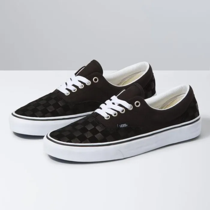 Vans Deboss Checkerboard Era BlackTrue White Mens Classics Shoes