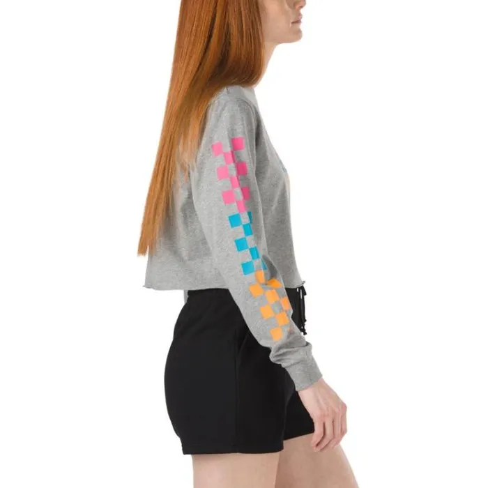 Vans Panic Cropped Long Sleeve Tee Grey Heather Womens TShirts and Tanks Vans Panic Cropped Long Sleeve Tee Grey Heather Womens TShirts and Tanks