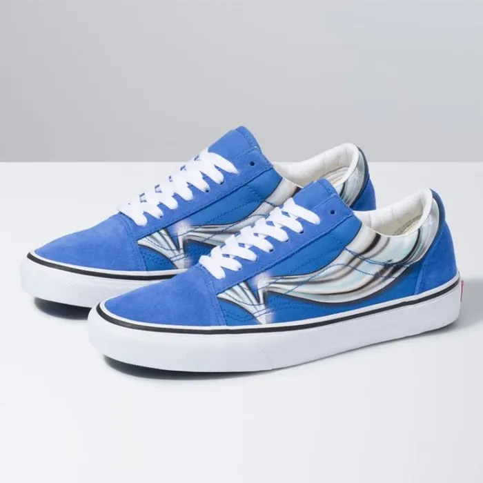 Vans Warp Old Skool Nebulas BlueChrome MensWomens Classics Shoes