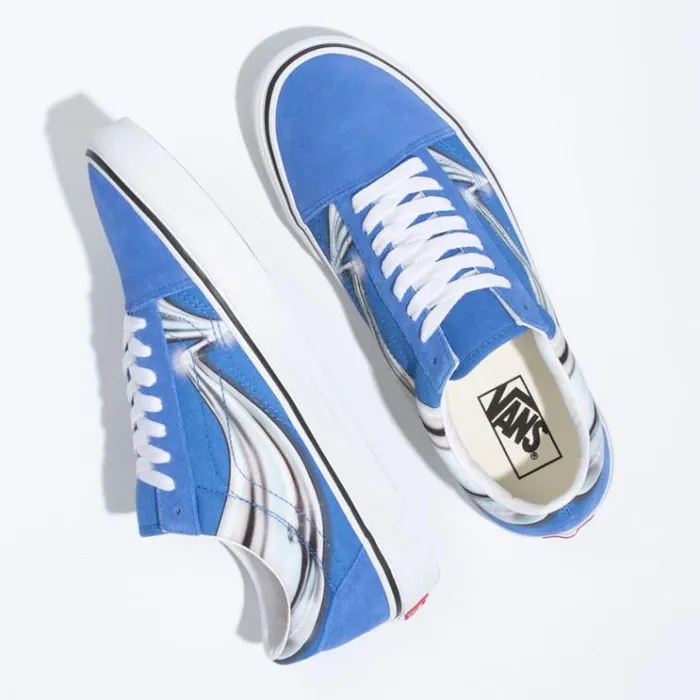 Vans Warp Old Skool Nebulas BlueChrome MensWomens Classics Shoes Vans Warp Old Skool Nebulas BlueChrome MensWomens Classics Shoes