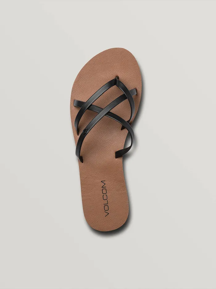 Volcom Sandals New School II Sandal 8211 Black Black 8211 Womens