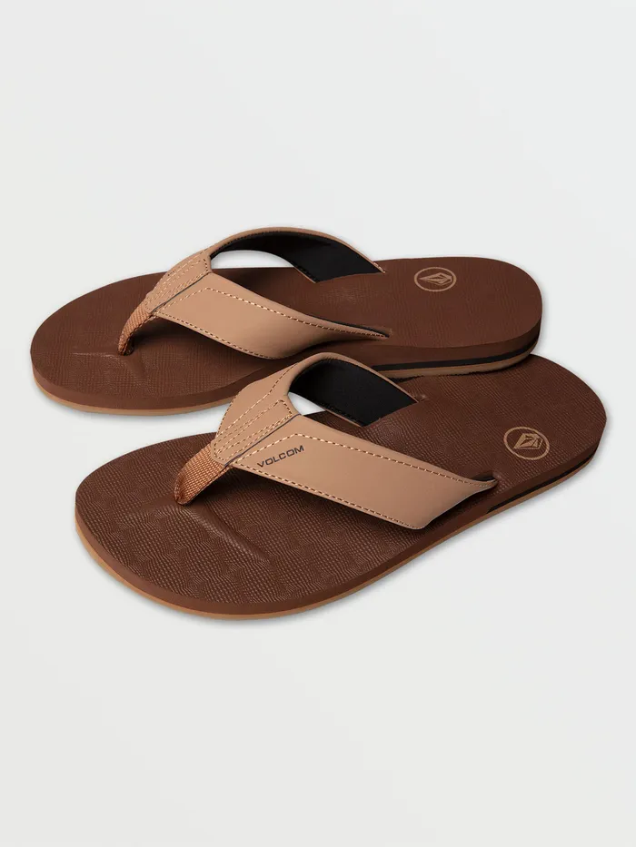 Volcom Sandals Victor Sandals 8211 Brown Khaki Brown Khaki 8211 Mens