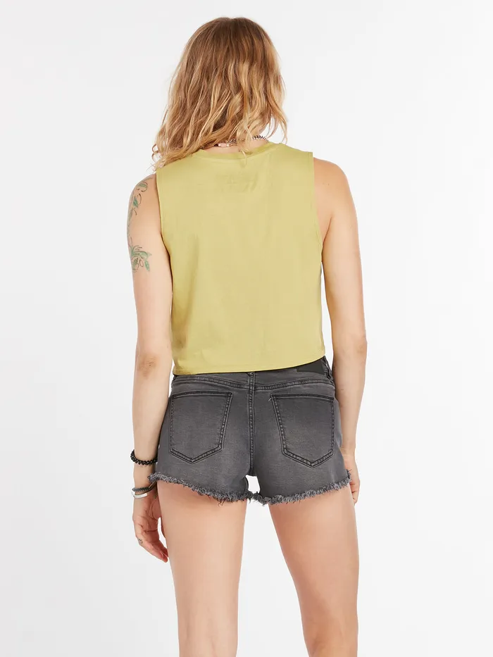 Volcom Tops Stone Hour Crop Tank 8211 Shadow Lime Shadow Lime 8211 Womens