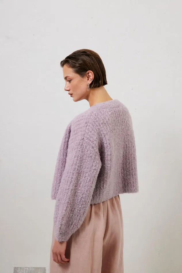 VRG GRL Elsie Knit Cardigan Lilac Women Cardigans