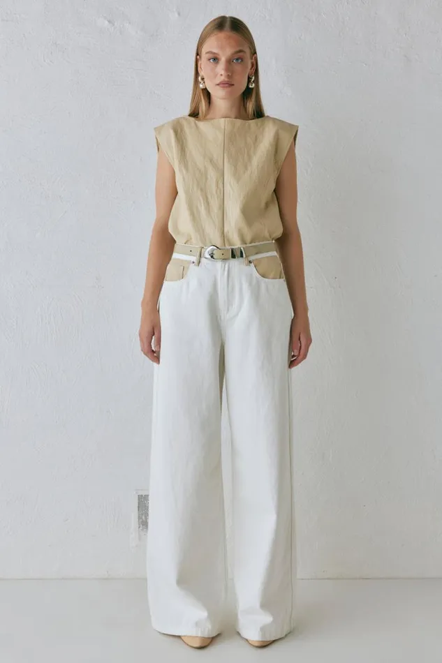 VRG GRL Sutton Denim Jeans White Women Pants
