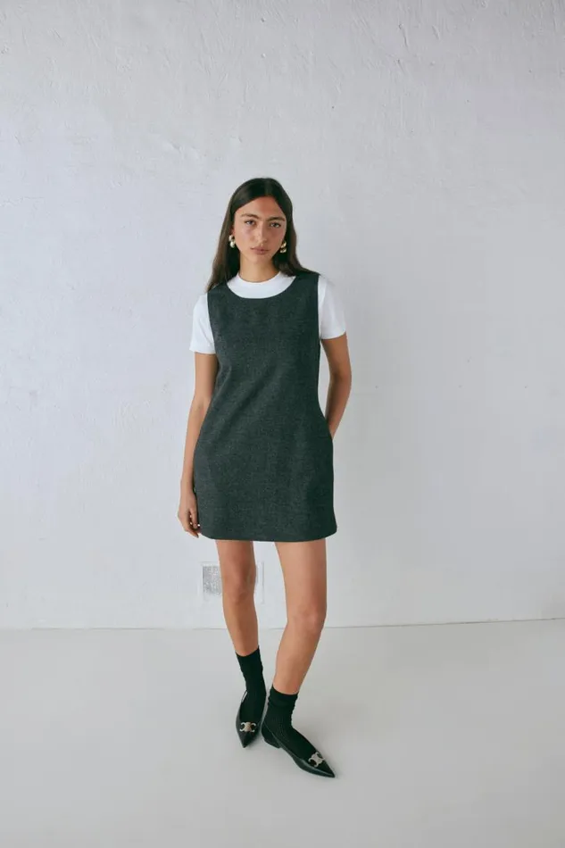 VRG GRL Vale Mini Dress Charcoal Women Mini Dresses