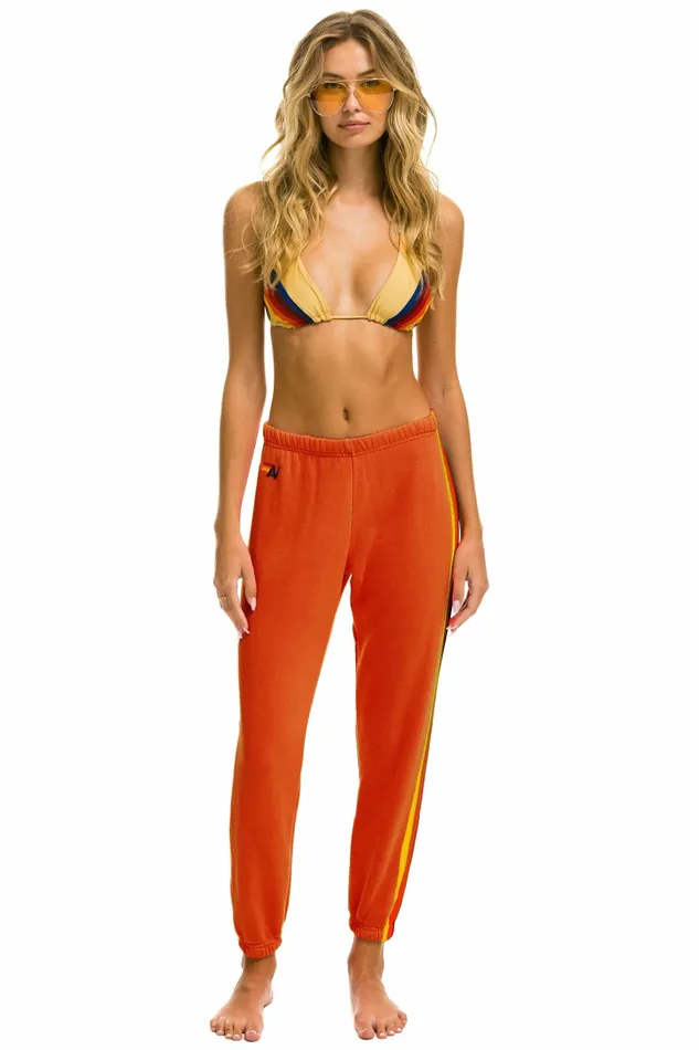 Women 5 STRIPE SWEATPANTS 8211 ORANGE YELLOW PURPLE Aviator Nation Sweatpants Women 5 STRIPE SWEATPANTS 8211 ORANGE YELLOW PURPLE Aviator Nation Sweatpants