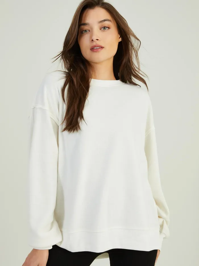 Women Altar039d State Activewear Leisure Fleece Top Cream