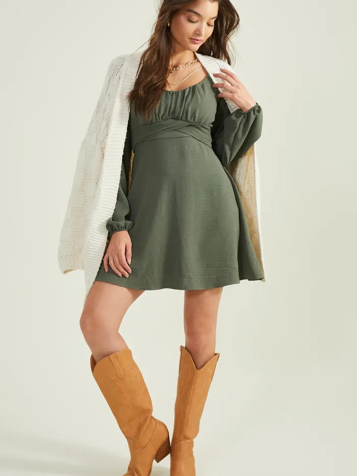 Women Altar039d State Casual Lola Crossover Dress Darkolive