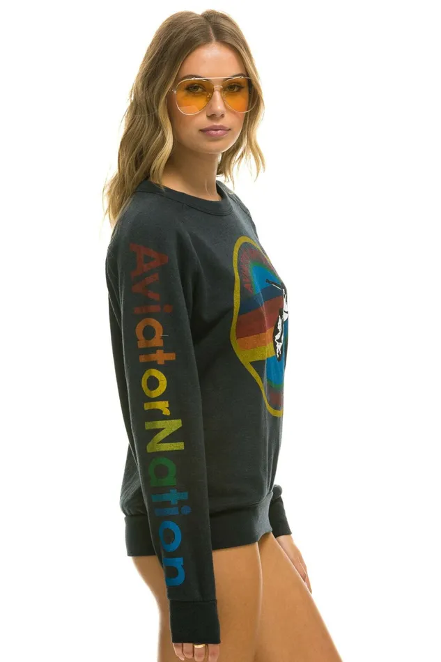 Women AVIATOR NATION HAIGHT ASHBURY SWEATSHIRT 8211 CHARCOAL Aviator Nation UnisexCrewSweatshirt Women AVIATOR NATION HAIGHT ASHBURY SWEATSHIRT 8211 CHARCOAL Aviator Nation UnisexCrewSweatshirt