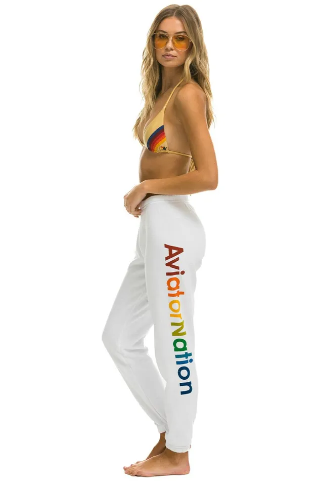 Women AVIATOR NATION LA JOLLA SWEATPANTS 8211 WHITE Aviator Nation Sweatpants Women AVIATOR NATION LA JOLLA SWEATPANTS 8211 WHITE Aviator Nation Sweatpants