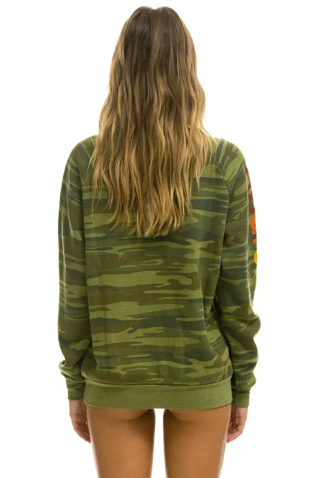 Women AVIATOR NATION LAGUNA BEACH SWEATSHIRT 8211 CAMO Aviator Nation UnisexCrewSweatshirt Women AVIATOR NATION LAGUNA BEACH SWEATSHIRT 8211 CAMO Aviator Nation UnisexCrewSweatshirt