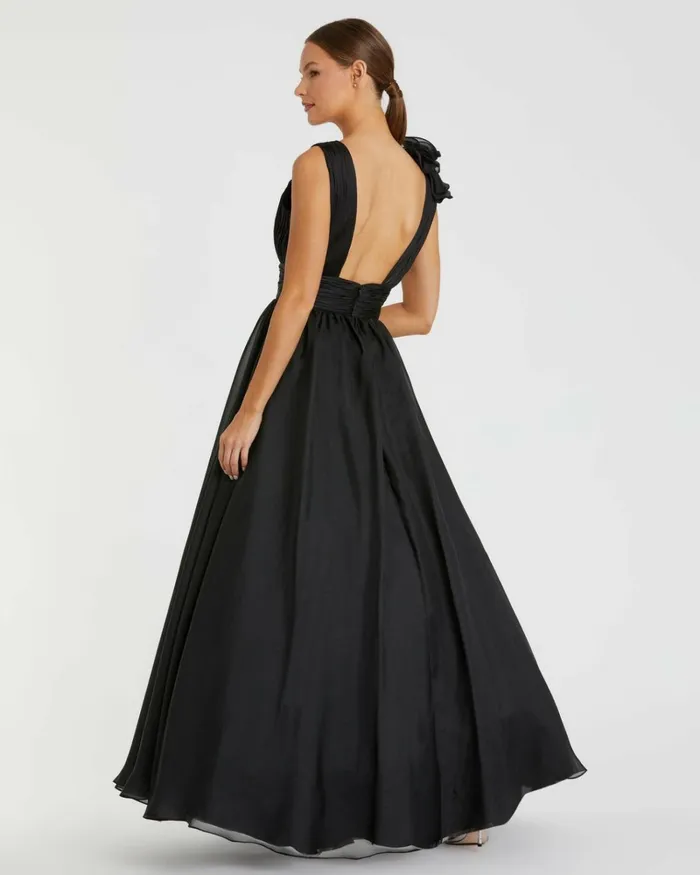 Women Best Sellers Mac Duggal Ruffle Detailed Evening Dress Black