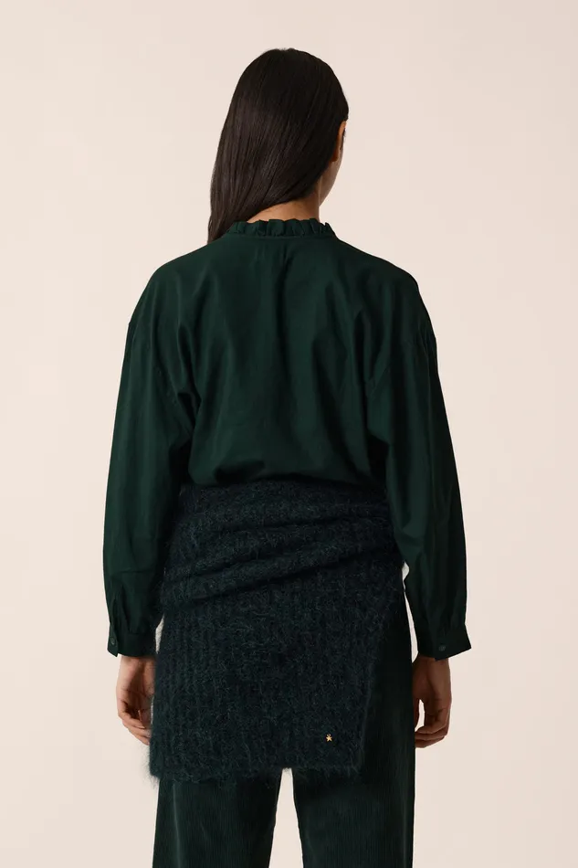 Women Blouse Rudy Epicea Blouse Coton Vert Fonc Des Petits Hauts Blouses Shirts and Tops