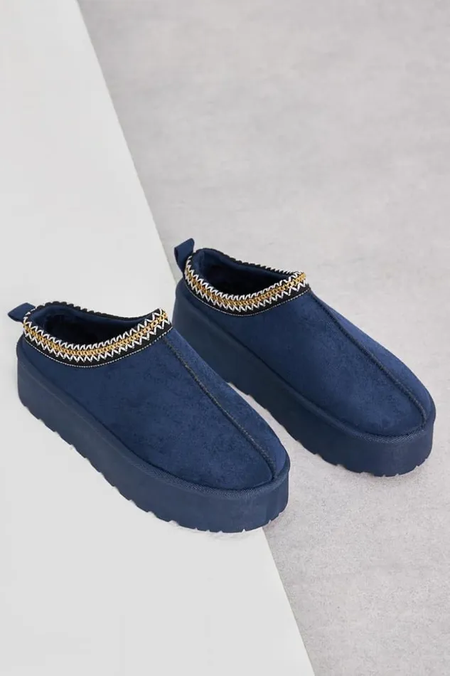Women Bottines Chaussons En Velours Compenss Bleues Blue Brentiny Paris Ankle Boots 8211 Boots