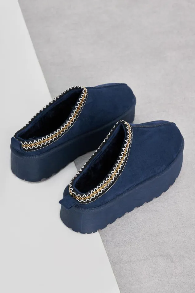 Women Bottines Chaussons En Velours Compenss Bleues Blue Brentiny Paris Ankle Boots 8211 Boots