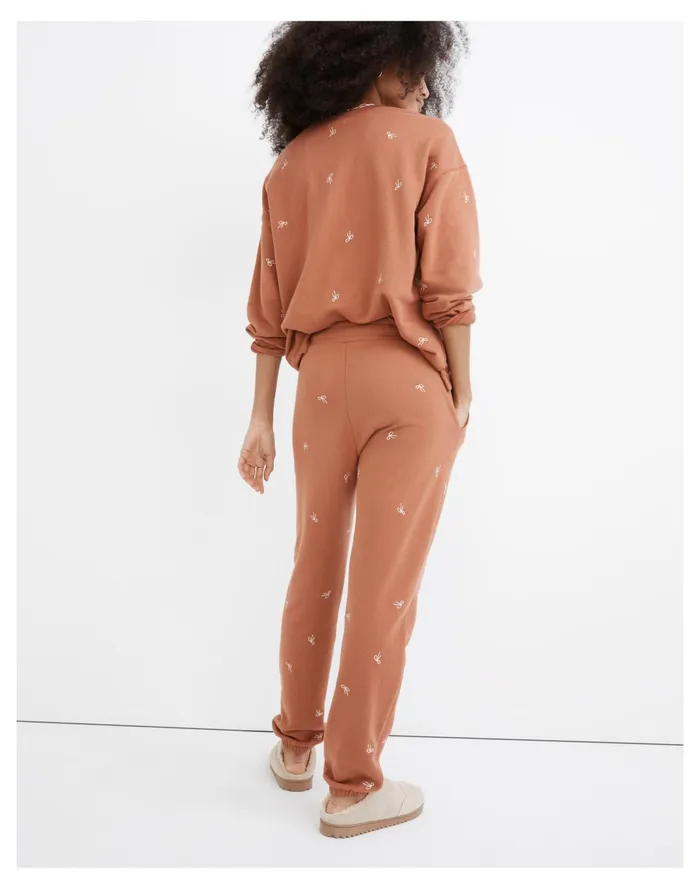 Women Bow Embroidered Retro Sweatpants Warm Umber Madewell Sweatshirts and Sweatpants Women Bow Embroidered Retro Sweatpants Warm Umber Madewell Sweatshirts and Sweatpants