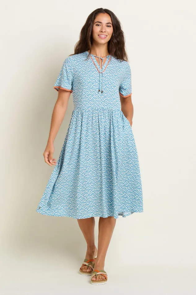 Women Brakeburn Dresses Blue Yasmin Blue Midi Dress