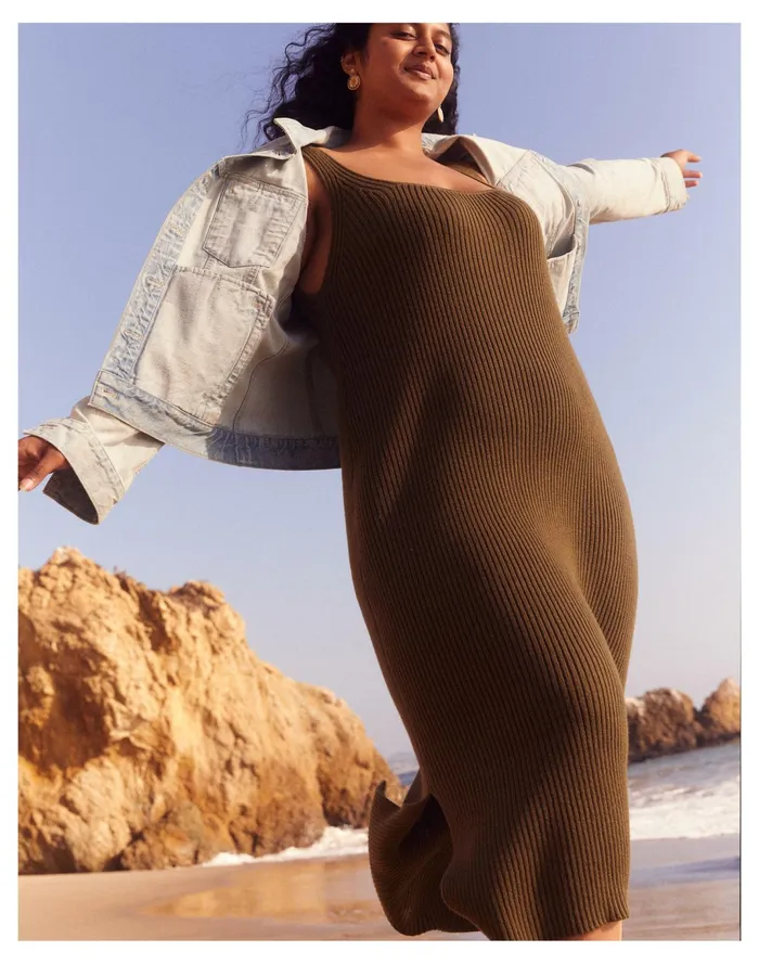 Women Brodale Sweater Tank Dress Kale Madewell Dresses
