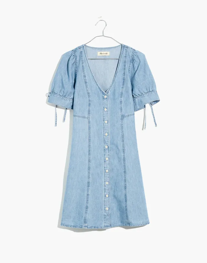 Women Button Front Mini Dress Brannon Wash Madewell Dresses