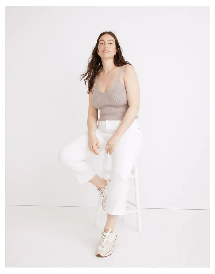 Women Cali Demi Boot Jeans In Pure White Pure White Madewell Jeans Women Cali Demi Boot Jeans In Pure White Pure White Madewell Jeans
