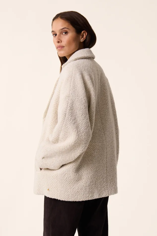 Women Coat Yago Creme Manteau Laine Blanc Des Petits Hauts Coats and Jackets