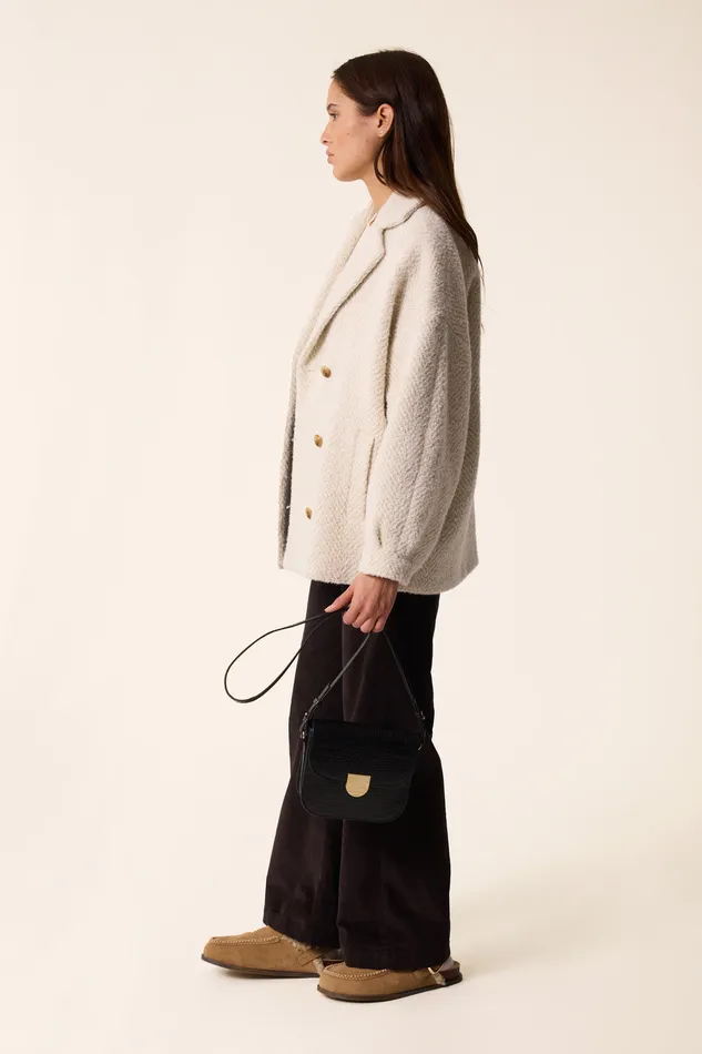 Women Coat Yago Creme Manteau Laine Blanc Des Petits Hauts Coats and Jackets