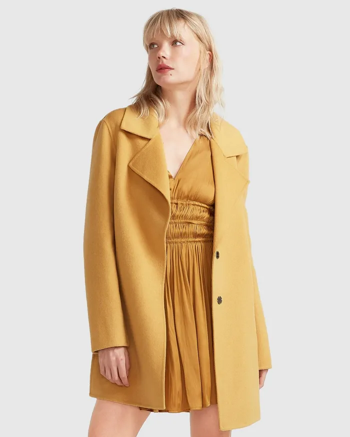 Women Coats and Jackets Belle and Bloom NEW FIT ExBoyfriend Wool Blend Oversized Jacket 8211 Antique Gold