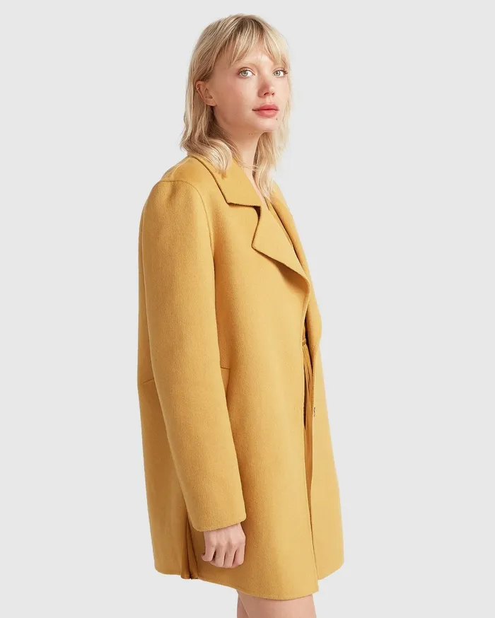 Women Coats and Jackets Belle and Bloom NEW FIT ExBoyfriend Wool Blend Oversized Jacket 8211 Antique Gold