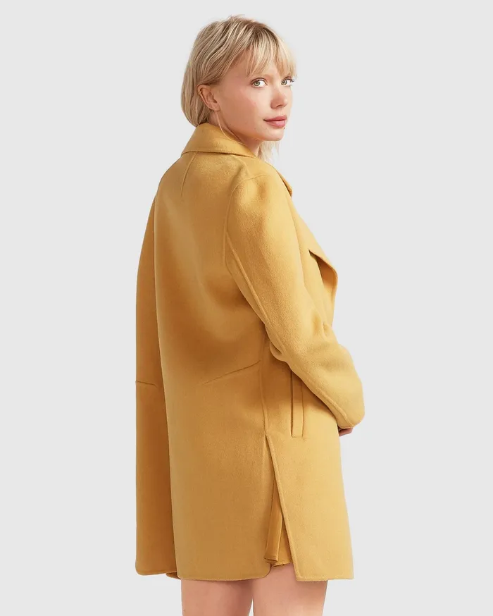 Women Coats and Jackets Belle and Bloom NEW FIT ExBoyfriend Wool Blend Oversized Jacket 8211 Antique Gold