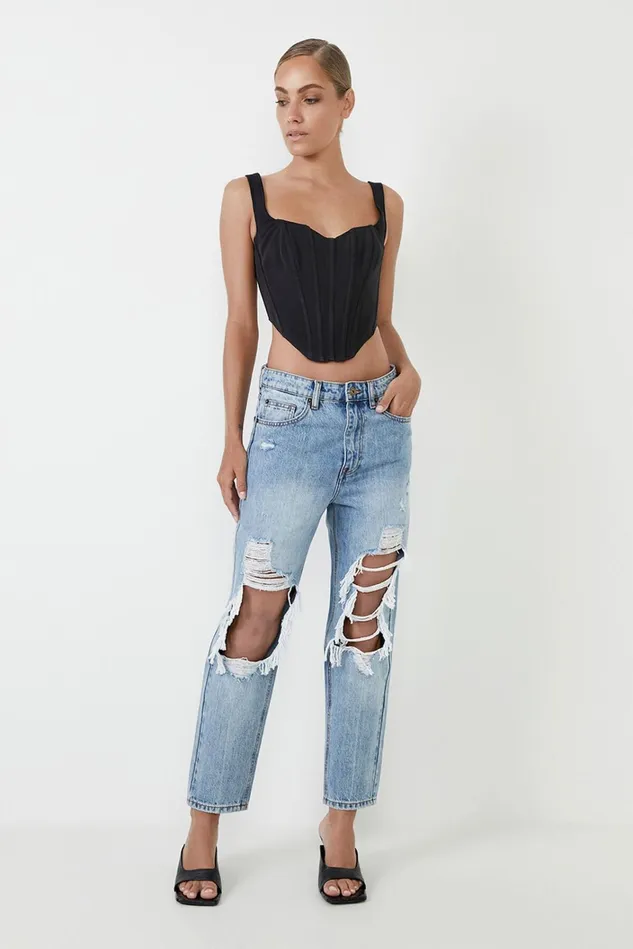 Women Corsets Bardot Fitted Corset Bustier In Black Black