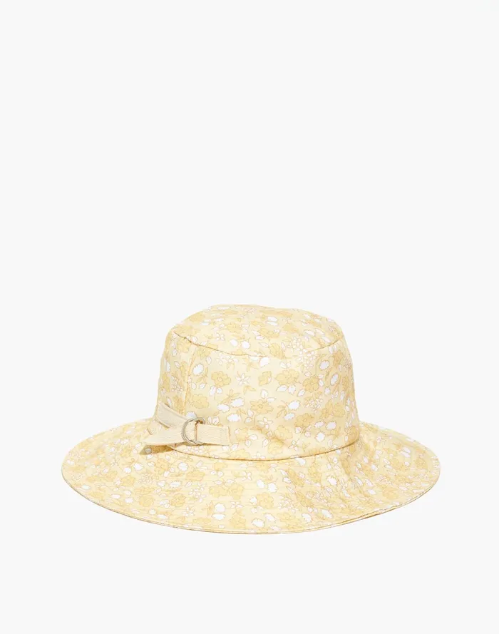 Women Cotton Linen Packable Sunhat Pressed Sunflower Madewell Hats