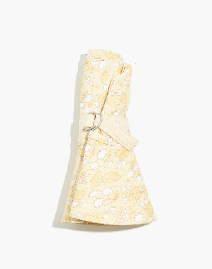 Women Cotton Linen Packable Sunhat Pressed Sunflower Madewell Hats