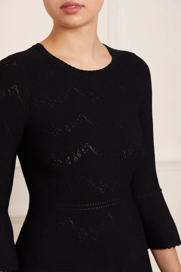 Women Day Dresses Needle and Thread Pretty Pointelle Knit Ankle Gown Black