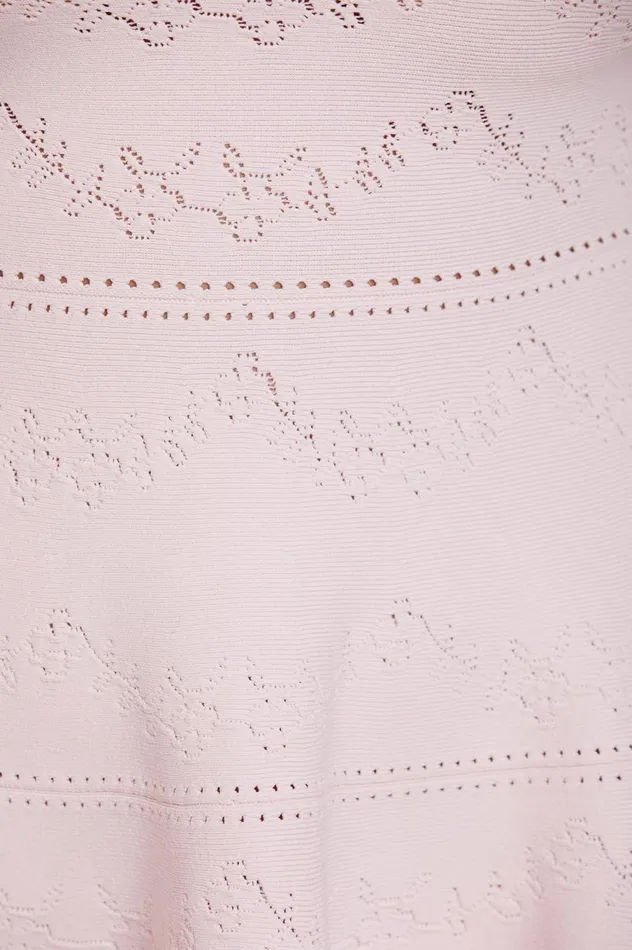 Women Day Dresses Needle and Thread Pretty Pointelle Knit Scoop Neck Mini Dress Pink