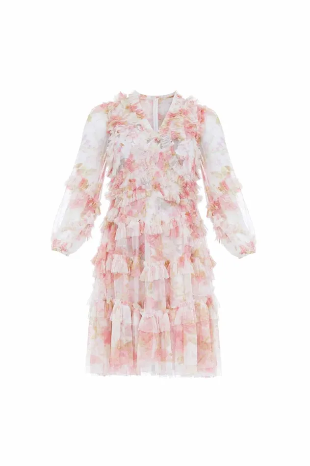 Women Day Dresses Needle and Thread Rose Bluebell Ruffle Mini Dress Pink