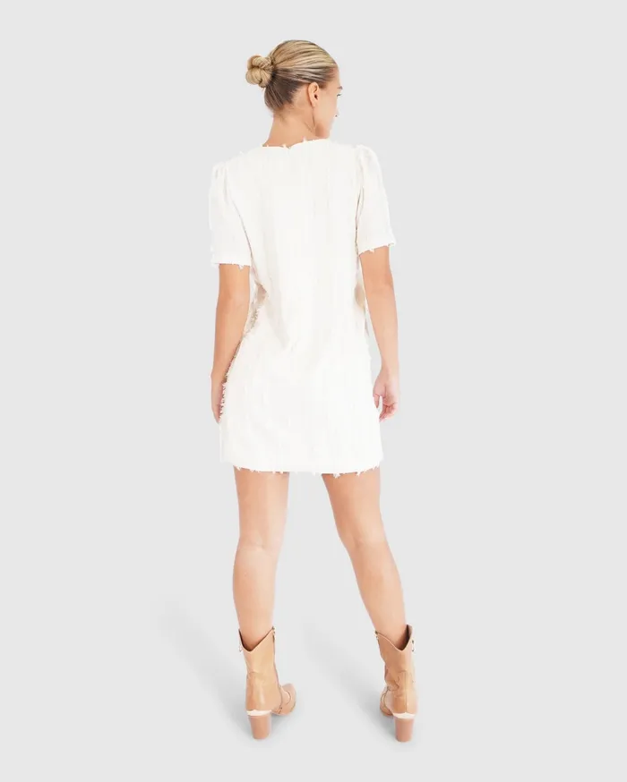 Women Dresses Belle and Bloom Star Child Textured Mini Dress 8211 OffWhite