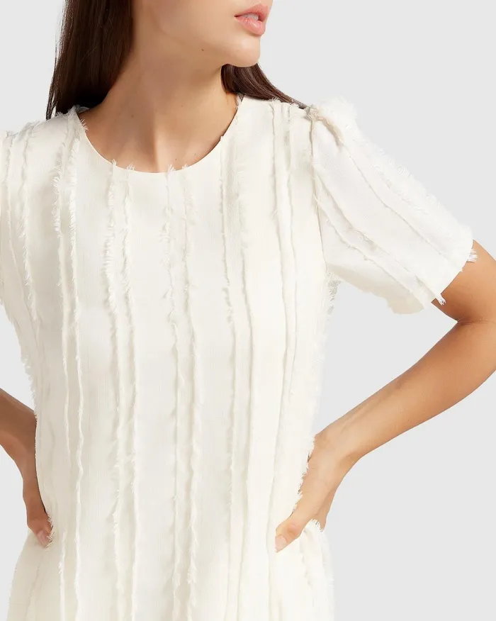 Women Dresses Belle and Bloom Star Child Textured Mini Dress 8211 OffWhite