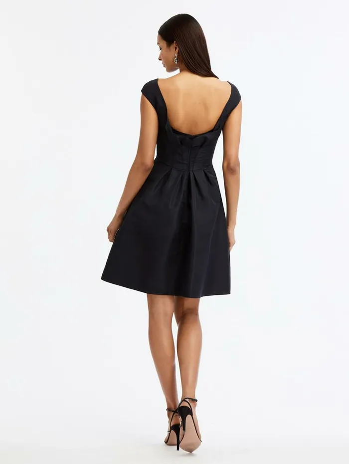 Women Dresses Oscar De La Renta Cap Sleeve Ruffle Back Dress Dark Navy