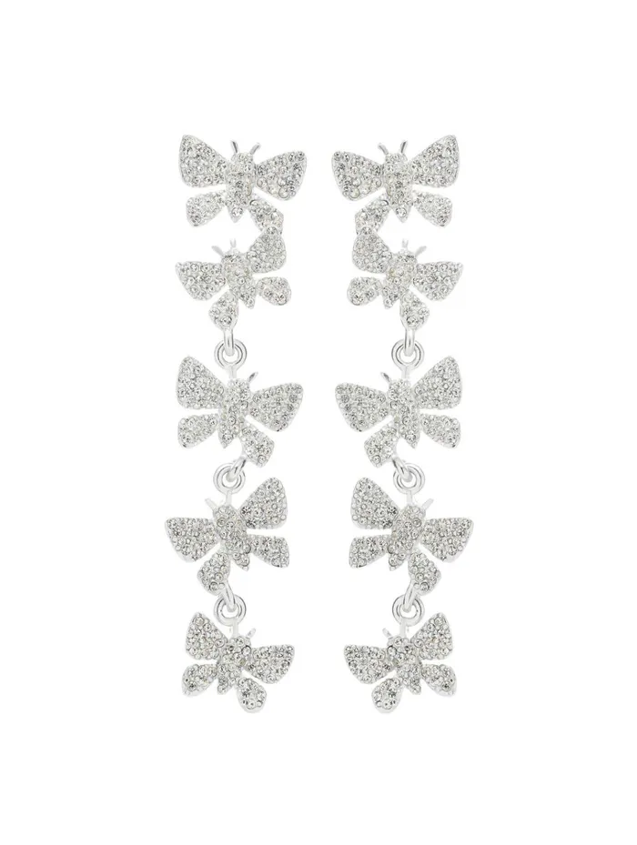 Women Earrings Oscar De La Renta Butterfly Chandelier Earrings Silver