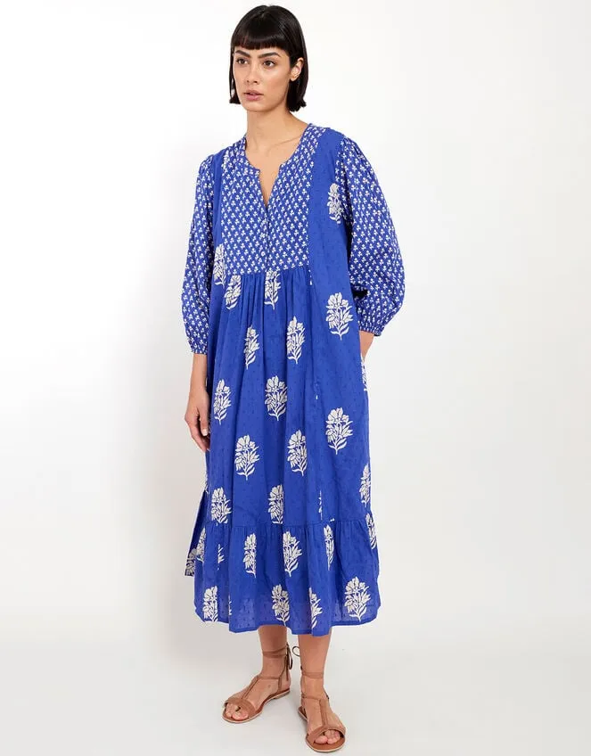 Women East Bohemian Print Dobby Dress Blue Monsoon Dresses