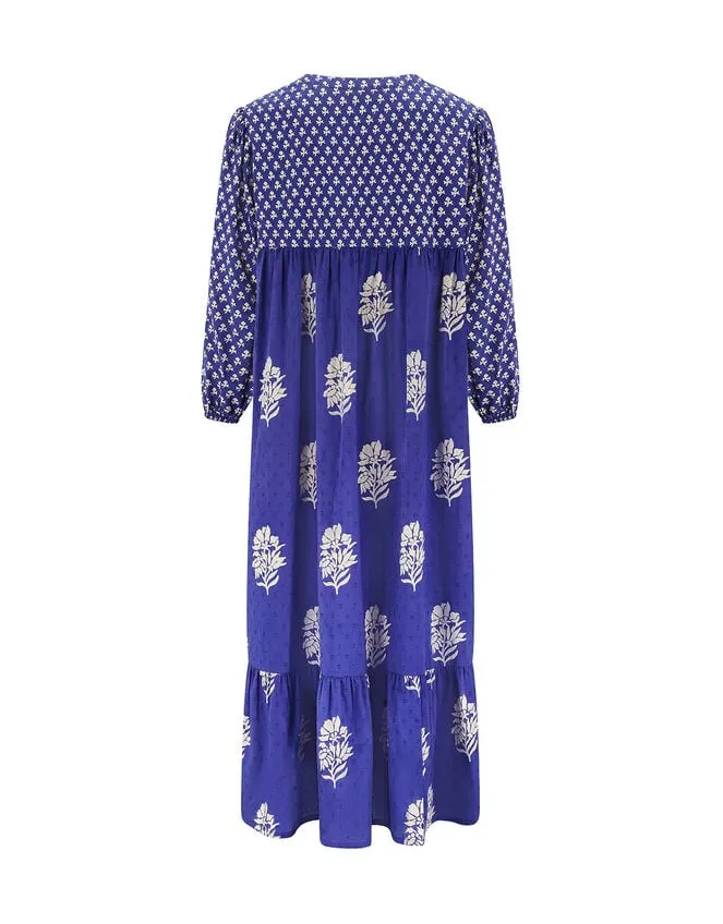 Women East Bohemian Print Dobby Dress Blue Monsoon Dresses