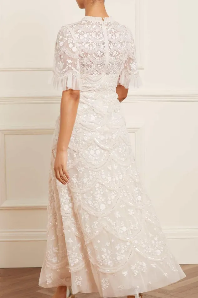 Women Embellished Dresses Needle and Thread Lily Bloom Ankle Gown Champagne