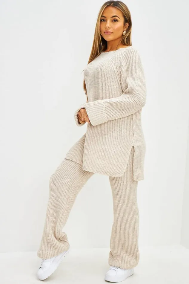 Women Ensemble 2 Pices Pull Long Pantalon En Grosses Mailles Beige Beige Brentiny Paris Sweaters and Sweatshirts Women Ensemble 2 Pices Pull Long Pantalon En Grosses Mailles Beige Beige Brentiny Paris Sweaters and Sweatshirts
