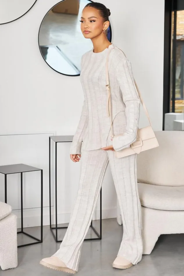 Women Ensemble 2 Pices Pull Pantalon En Maille Beige Beige Brentiny Paris Sweaters and Sweatshirts Women Ensemble 2 Pices Pull Pantalon En Maille Beige Beige Brentiny Paris Sweaters and Sweatshirts