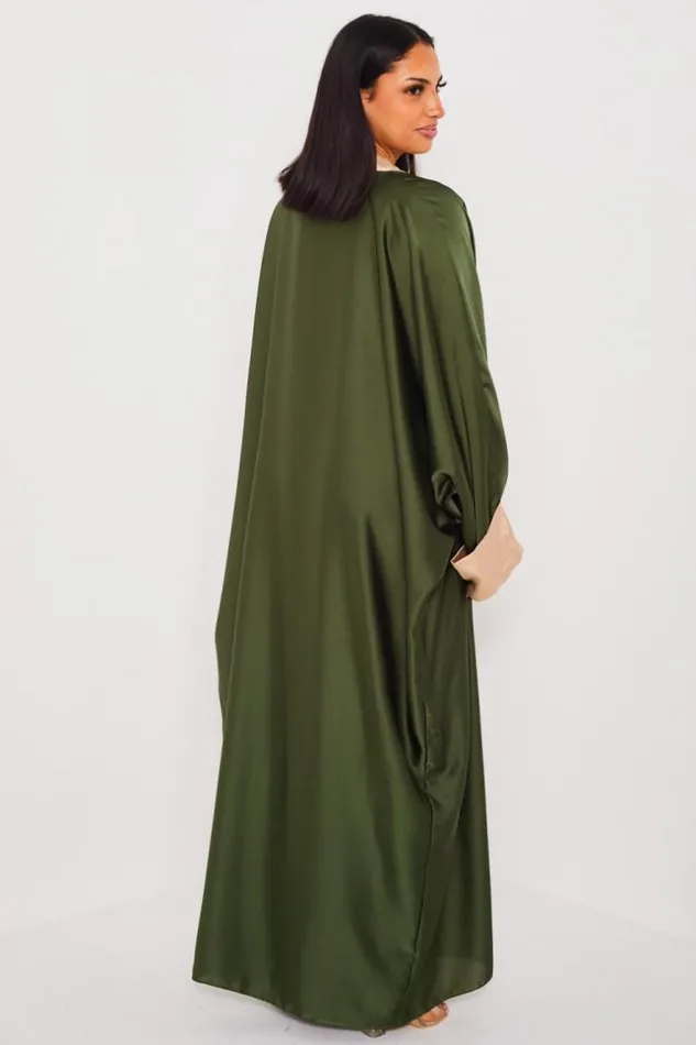 Women Ensemble 2 Pices Robe Kimono Kaki Bandes Beige Khaki Brentiny Paris Collection Ramadan Women Ensemble 2 Pices Robe Kimono Kaki Bandes Beige Khaki Brentiny Paris Collection Ramadan
